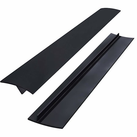 Gap Cover 53 cm Silikon Kjøkken Gap Fyllstoff Komfyrbeskytter for Komfyr Benkeplate Ovn 2 Stykker Svart