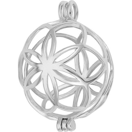 1 Ask 1 St. Silver Pärla Tomt Kulbur Hål Hänge CharmsSetting