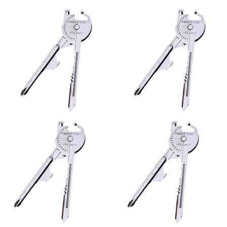 4-Pack Monitoiminen Avaimenperätyökalu: 8-in-1 Taitettava Mini Veitsi Avaimenperä