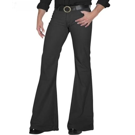 70'er disco bukser herre flared jeans 60'er 70'er flared jeans vintage jeans herre jeans A003-Black XL
