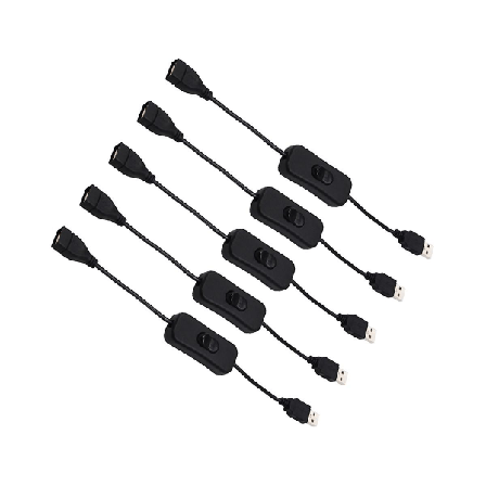 5 stk 28 cm USB-kabel hann til hunn med på/av-bryter for USB-lampe, USB-vifte, strømforsyning Li