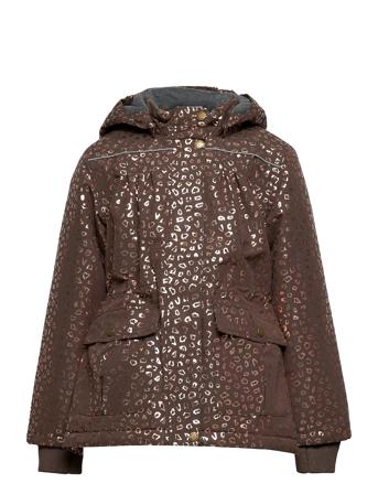 Polyester Girls Jacket - Aop Foil Brown Mikk-Line