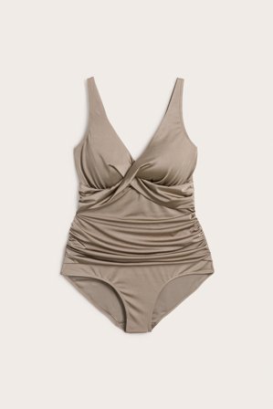 Kappahl | Uimapuku poimutuksilla | Tummanbeige