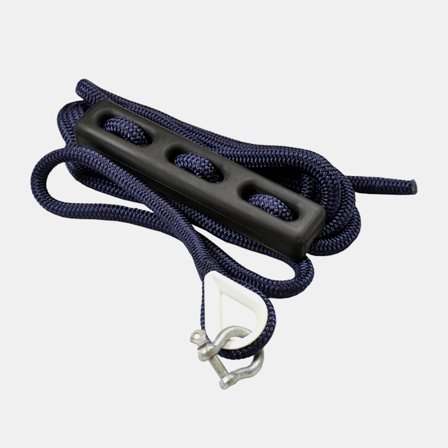 Fortøjningsreb med kovs og sjækkel Robline Vinga, polyester/gummi, med fortøjningsfjeder, Ø14 mm, 5 meter, blå