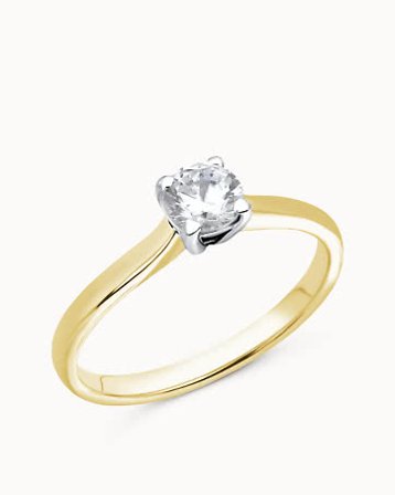 Diamantring Adele 18K Gult Gull Naturlig Diamant 0.30 Carat - Forlovelsesringer & Gifteringer hos Vanbruun