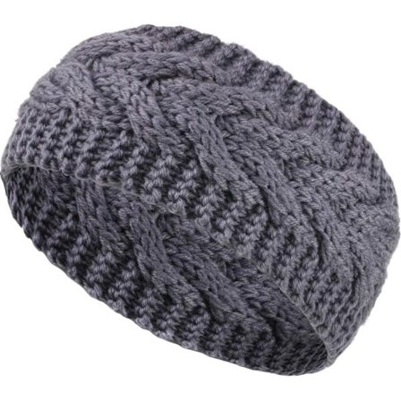 Grå - Vinterpandebånd til kvinder, snoet uldpandebånd, ørevarmere, hår C