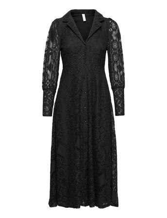 Yasvanna Lace Ls Long Dress Black YAS