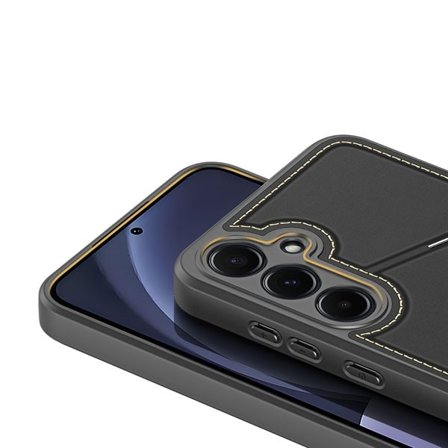 Dux Ducis Rafi II Fodral för Samsung Galaxy S25+ med stativ och plånbok - Svart