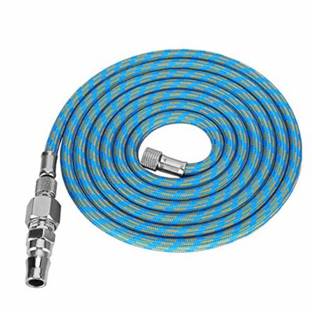 Airbrush-slange 6ft Nylon flettet luftslange, Standardstørrelse 1/8" til 1/4" med adapter på begge ender