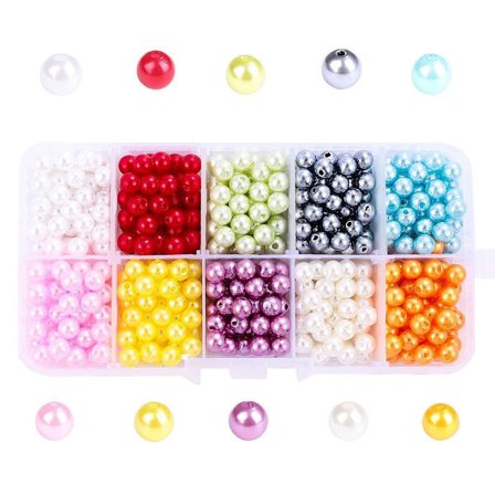 Akrylperler - 6mm - 600 stk - Farverige - DIY