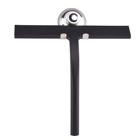 Suihkulasta imukuppikiinnikkeellä - 23 cm musta - ikkunalasta