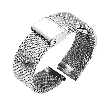 18mm 20mm 22mm 24mm Universal Milanese Armbånd Hurtigkobling Armbånd Nett Rustfritt Stål Rem Armbånd Svart A {} Sølv 18mm
