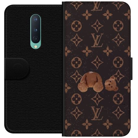 Kompatibel Tegnebogsetui til OnePlus OnePlus 8 Luksuriøst monogrammønster med knust bamse i mørk modeæstetik