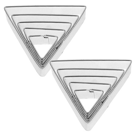 10 stk. Trekant Cookie Form Rustfrit Stål DIY Kiks Form Køkken Bageværktøj til Hjemmebutik (Sølv) (LGL)