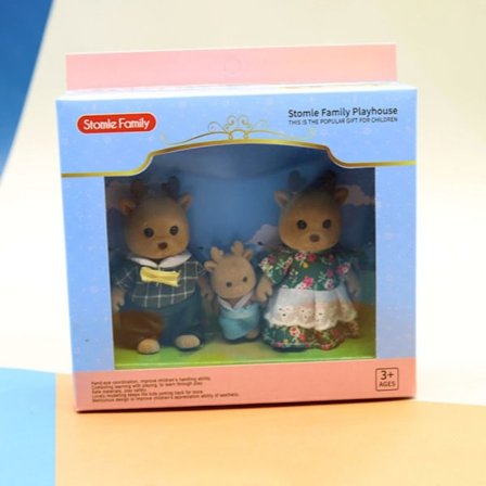 Skogsdyrfamiliedukke Tegneserie Kanin Bjørn HJØRT HJØRT