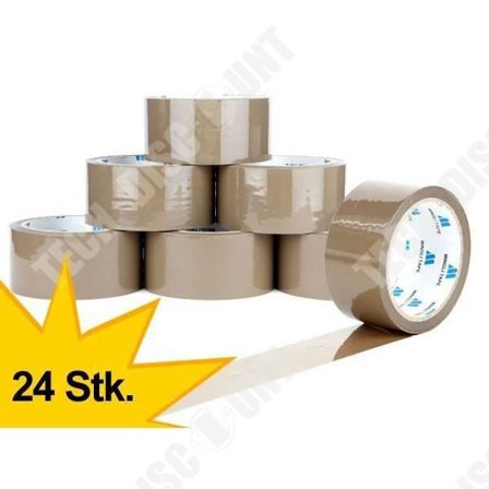 TD -paket med 24 bruna bruna polypropenhäftande tejper 48 mm x 66 m rullar Scotch-förpackning Premium Tyst