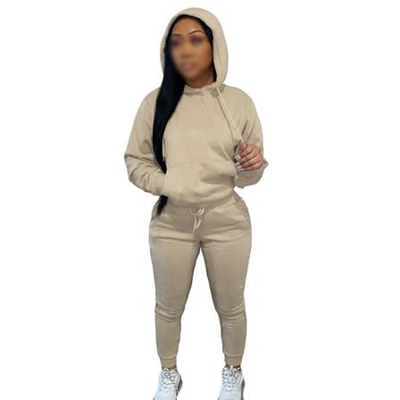 Elastisk Midja För Damer, Tvådelad Outfit, Långärmad Set