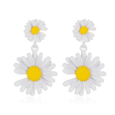 Sterling sølv daisy øreringe solsikke blomst flere farver