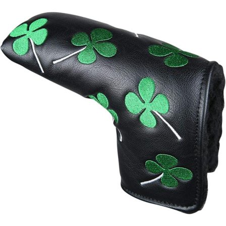 Sports Hvid Grøn Shamrock Lucky Clover Putter Headcover Fire