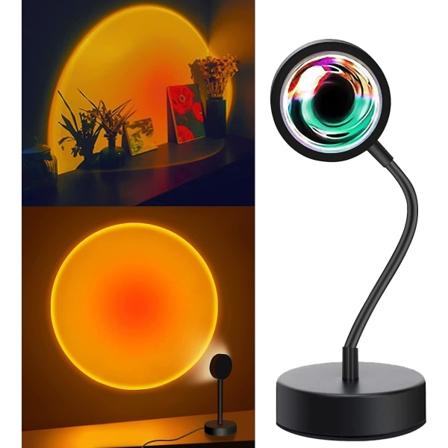 Auringonlaskun lamppu Tiktok-lamppu, 360 asteen Chill Vibe -auringonlaskun projektiolampun himmennett v LED-y valo auringonlaskun lamppuprojektori 