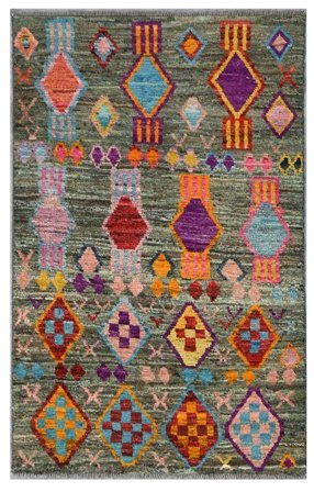 Moroccan Berber - Afghanistan Moderne Brun/Sort (Uld, Afghanistan)