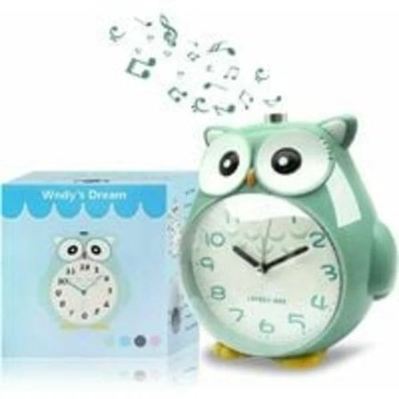 Børnevækkeur Ugler Berøringsfri vækkeur til børn Stille med natlys og høj alarm - Grøn