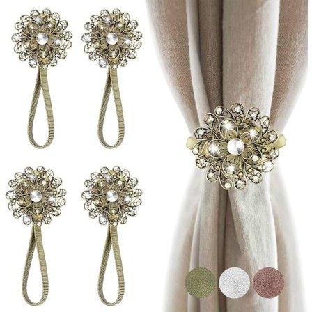 Magnetiske gardinholdere 4 x antikk bronse dekorative gardin