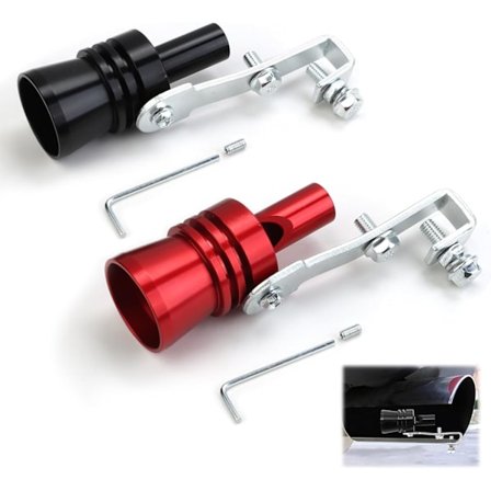 Eksoslydforsterker, 2 STK Aluminiumlegering Bil Turbo Fløyte, XL Svart/Rød for Bil SUV Auto Tilbehør og Bil Modifisert Del