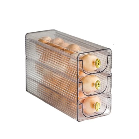 3-lagers Kylskåp Lådtyp Äggställ Universal Utrymmesbesparande Äggbricka Case För Kylskåp Disk