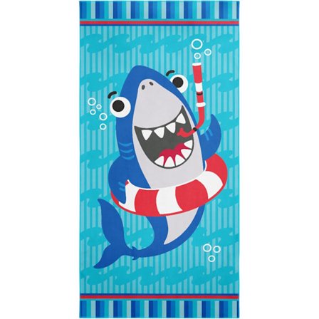 1 stk. Haj Strandhåndklæde til Drenge 75 x 150 cm - Børne Strandhåndklæder - Hurtigtørrende Sandfri Let Mikrofiber Mocka T
