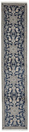 Nain Rug 78X386 Runner Black/Dark Grey Wool, Persia