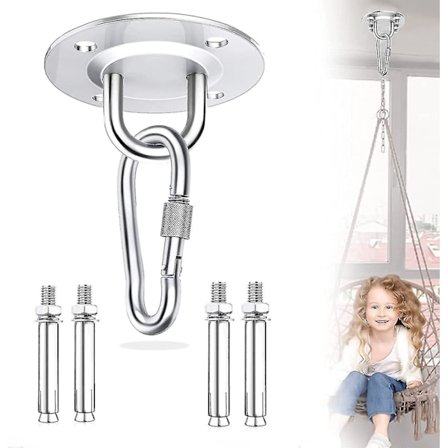 Katon koukku ripustukseen Käytä 304 ruostumatonta terästä 500 kg:n kantavuus Ripustus tuoli Kiinnitys palkkiin keinuun riippumatto jooga 