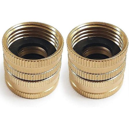 2-pak 3/4 messing haveslange hurtigkobling med dobbelt drejeled til han-slange til XBW