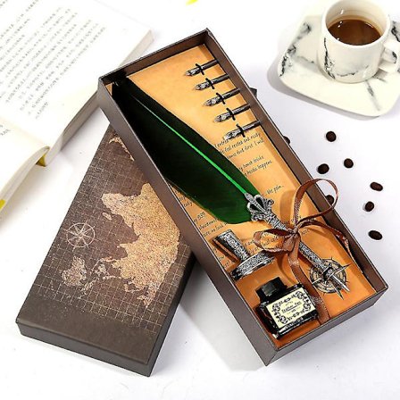 Europeisk Vintage Fjærpenn Sett Gaveeske Harry Potter Fjærpenn Sett Gotisk Kropp Dip Blekkpenn