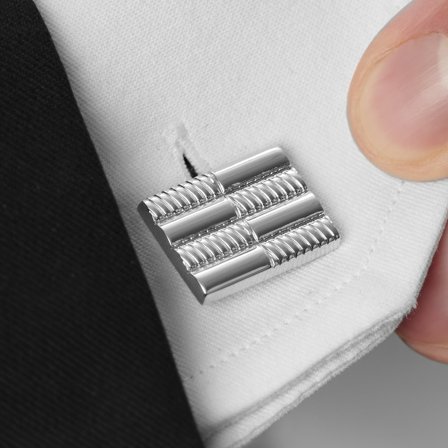 Kalvosinnapit hopeanvärisellä ristikkokuviolla for Men