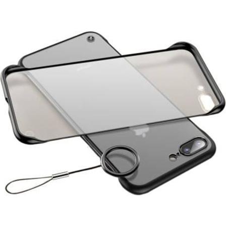 Frameless Case Iphone 8 Plus Skal Med Ringhållare - Svart Svart