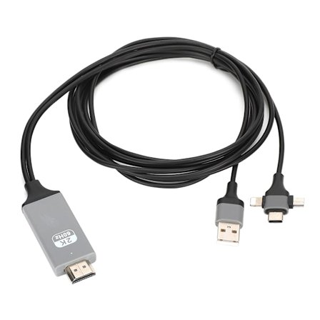 3 i 1 HDMI HD-kabel til mobiltelefonskærmprojektion til IOS / Android / Type-C