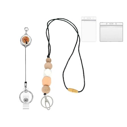 Lanyards for ID-kort og nøkler, søt løsbar lærer-lanyard med kortholdere og snorer