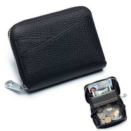 Estävä nahkainen vetoketjullinen korttilompakko luottokorttikotelo pidike