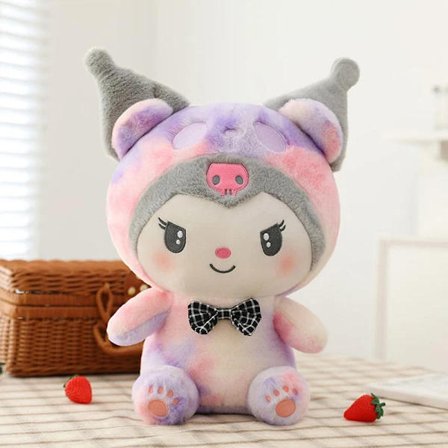Kawaii Sanrio Plysjdyr Utstoppede Dukker Søte Kuromi Melody Cinnamoroll Utstoppede Leker for Barn Bursdag Barnas Dag Kuromi 40cm