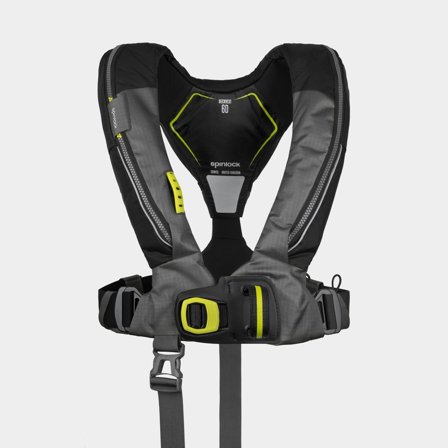 Giubbotto di salvataggio gonfiabile Spinlock Deckvest 6D 170N Black, automatico + cartuccia di CO2 33 grammi, Taglia Unica (50+ kg)