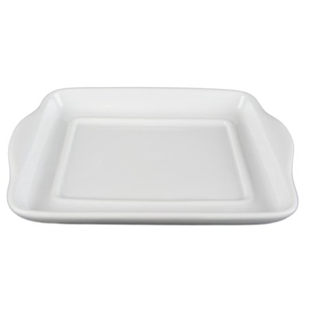 Suorakulmainen posliinilautanen Pienet kahvat - 12 pakkaus