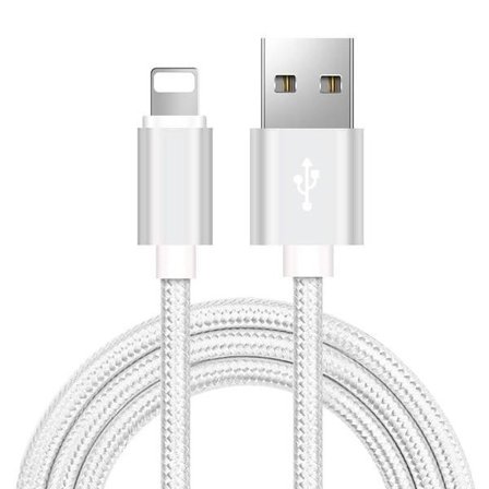 hög kvalitet 1 m iphone kabel silver
