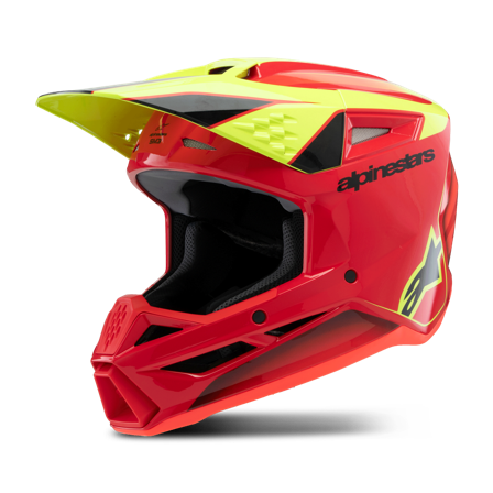 Casco Cross Bambino Alpinestars SM3 Fray ECE06 Rosso/Giallo/Nero S