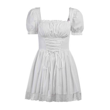 Fashion Gotisk Kjole Lolita Polyester Prinsesse Nederdel Komfortabel Kortærmet