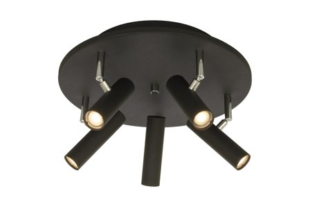 Aneta Lighting ARTIC takspot rund 5-lys, svart, 5 x 6W LED