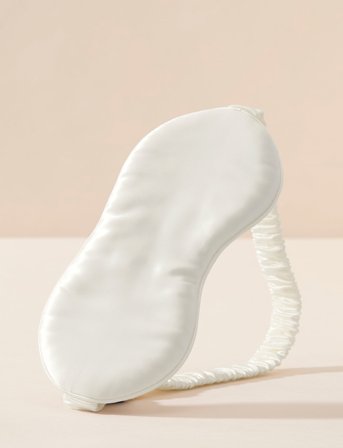 Lenoites Mulberry Sleep Mask - White - ONE SIZE