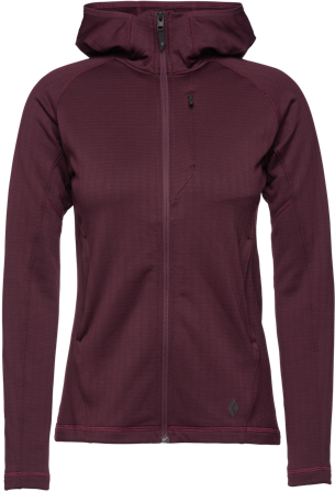 Black Diamond W's Factor Hoody Bordeaux - Mellomlag og Fleecetrøyer