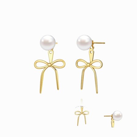 Perleøreringe til Kvinder Guld Hoop Øreringe til Kvinder Trendy Sløjfe Perle Huggie Øreringe Hoops Twist Reb Sløjfe Stud Perle Dingle Cubic Zirconia 