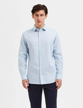 Selected Slhslimnathan-Solid Shirt Ls B - Blue - S